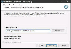 Choose Install Location ʁ^Universal Media Server Setup